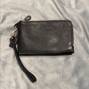 Coach Black Leather Wristlet